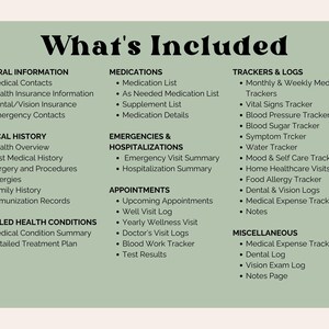 Medical Planner & Binder, Printable and Editable PDF image 4
