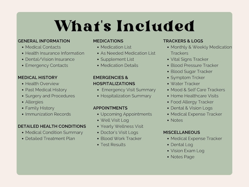 Medical Planner & Binder, Printable and Editable PDF image 4