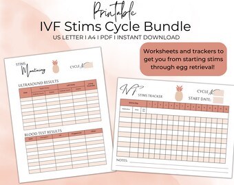 IVF Stims Bundle, IVF Planner, Printable Digital Download