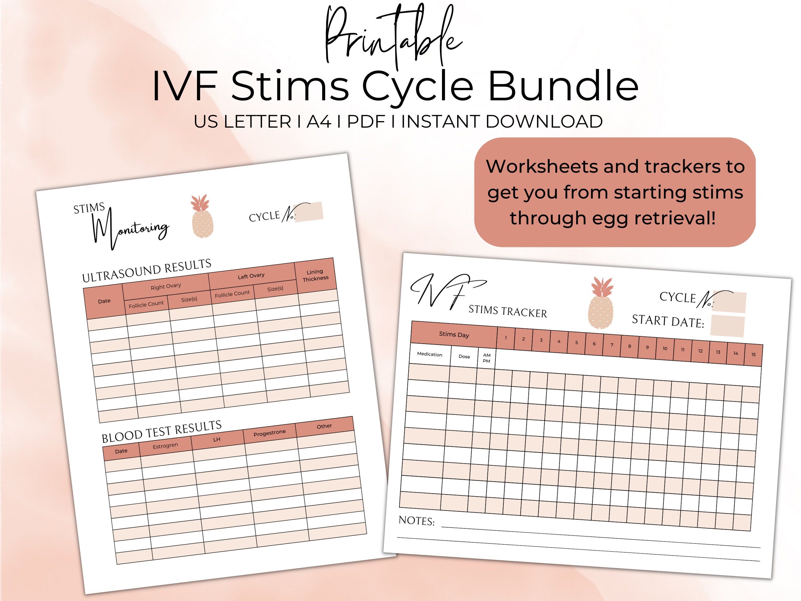 IVF Stims Bundle, IVF Planner, Printable Digital Download Etsy