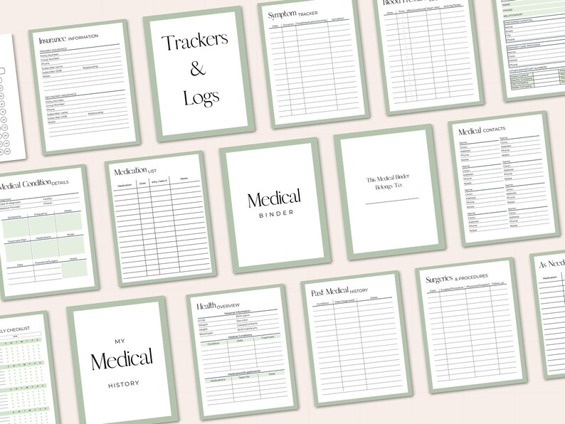 Medical Planner & Binder, Printable and Editable PDF image 2