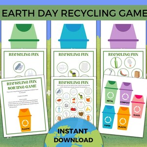 Recycling Game  | Earth Day Activities | Printable Waste Sorting Game | Fun and Educational | Pre-School, Daycare, Montessori Activities