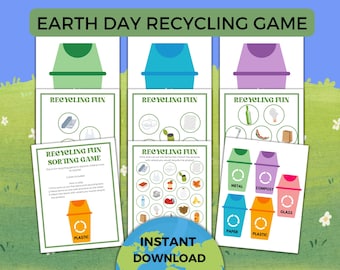 Recycling Game  | Earth Day Activities | Printable Waste Sorting Game | Fun and Educational | Pre-School, Daycare, Montessori Activities
