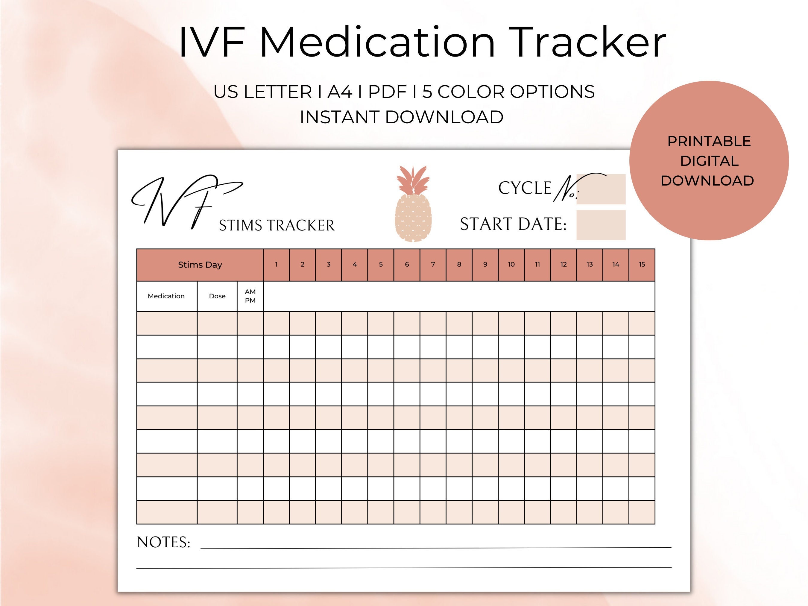 IVF Medication Tracker, Minimalist IVF Tracker, Printable Medication  Tracker, IVF Tracker, Digital Ivf Planner, Ivf Organizer, Ivf Journal 