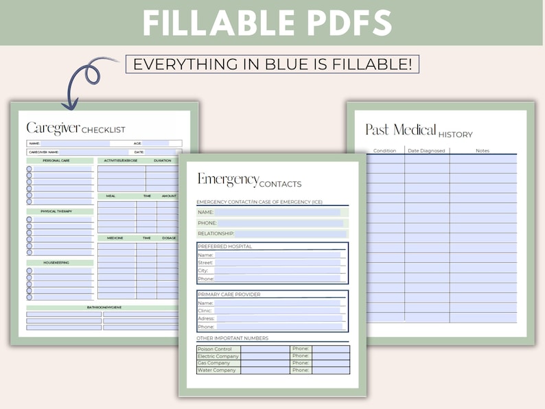 Medical Planner & Binder, Printable and Editable PDF image 3