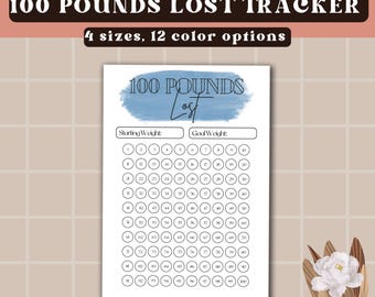 Printable Weight Loss Tracker - Track Your Pounds Lost - Digital Download - Weekly Weigh In, Weight Loss Chart, Weight Loss Goal