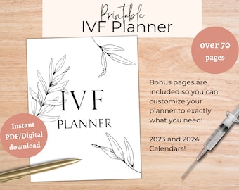 Minimalist IVF Planner, IVF Journal, IVF Diary, 2023/2024 calendar