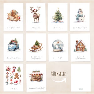 LOViLEE® Weihnachtskarten 10er Set inkl. extra Umschläge & Sticker hochwertige Postkarten zu Weihnachten Grußkarten premium Qualität Bild 5