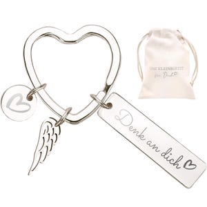 LOViLEE® Sleutelhanger Cadeauset - Thinking of You Zilver - Geluksbrenger, Beschermengel voor Familie en Vrienden