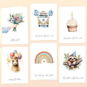 Cartes de vœux LOViLEE® avec enveloppes et autocollants supplémentaires pour chaque occasion dans un coffret cadeau de 10 – cartes d'anniversaire, cartes de vœux de haute qualité