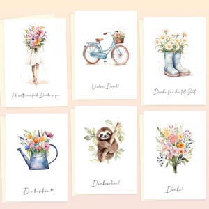 LOViLEE® Dankeskarten inkl. extra Umschläge & Sticker zu jedem Anlass im 10er Geschenkset – hochwertige Grußkarten, Dankeschön Karte