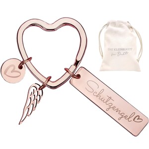 LOViLEE® Sleutelhanger Cadeauset - Beschermengel Roségoud - Geluksbrenger, Beschermengel voor Familie & Vrienden