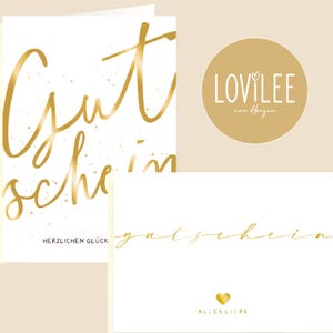 LOViLEE® Gouden Vouchers Typografie Vouwkaarten met Gouden Foliedruk incl. Envelop Sticker, eBook Verjaardagskaarten Voucher Gefeliciteerd