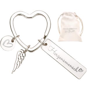LOViLEE® Sleutelhanger in Cadeauset - Hart Persoon Zilver - Geluksbrenger, Beschermengel voor Familie & Vrienden