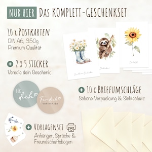 LOViLEE® Dankeskarten inkl. extra Umschläge & Sticker zu jedem Anlass im 10er Geschenkset hochwertige Grußkarten, Dankeschön Karte Bild 3