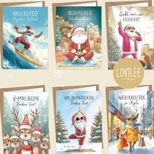Set di 10 biglietti di auguri natalizi LOViLEE® con buste e adesivi extra - biglietti pieghevoli di alta qualità per Natale - biglietti di auguri di qualità premium