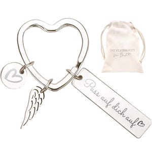 LOViLEE® Sleutelhanger Cadeauset - Zorg voor Jezelf Zilver - Geluksbrenger, Beschermengel voor Familie en Vrienden