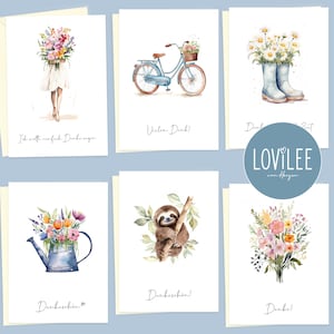 LOViLEE® bedankkaarten individueel verkrijgbaar met enveloppen - hoogwaardige wenskaarten voor elke gelegenheid - bedankkaart in premium kwaliteit