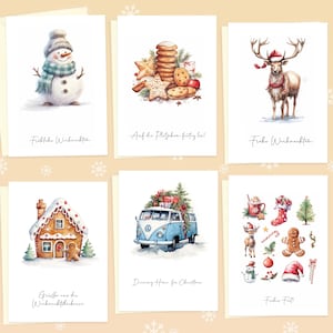 LOViLEE® Juego de 10 tarjetas navideñas que incluyen sobres y pegatinas adicionales - Postales navideñas de alta calidad - Tarjetas de felicitación de primera calidad