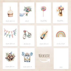 LOViLEE® greeting cards including extra envelopes and stickers for every occasion in a gift set of 10 high-quality birthday cards, greeting cards image 4