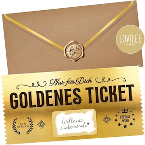 LOViLEE® Gouden Ticket incl. envelop & lakzegel - Voucher om zelf in te vullen met kraslot - Kraslot in premium kwaliteit