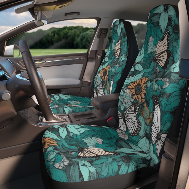 Butterfly Car Seat Covers set of 2 Front Seat Covers for Car and SUV