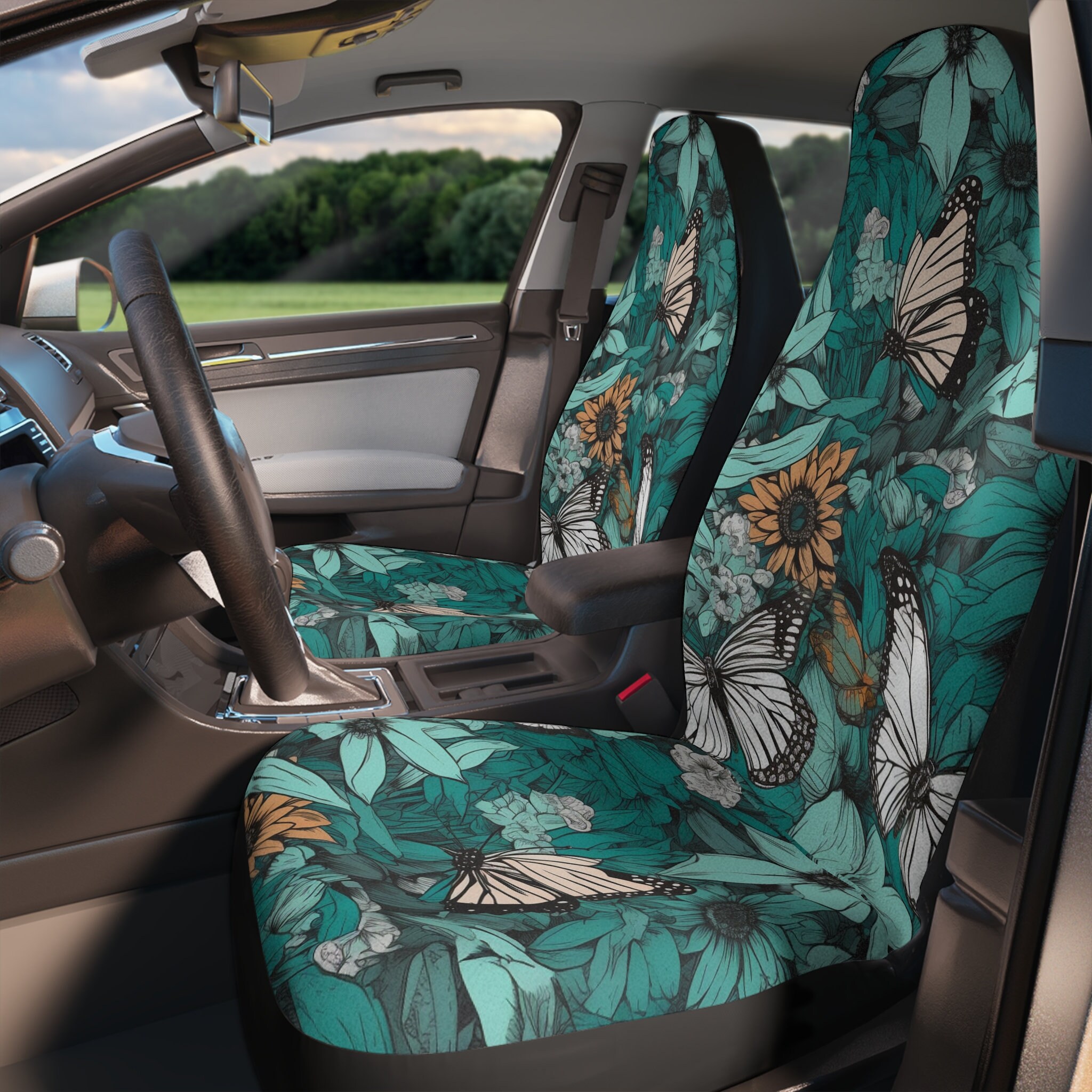 Butterfly Car Seat Covers set of 2 Front Seat Covers for Car and SUV