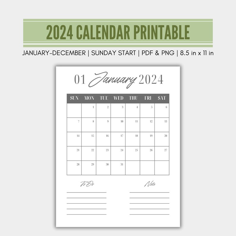 2024 Calendar Printable Calendar 2024 Monthly Planner 2024, Wall