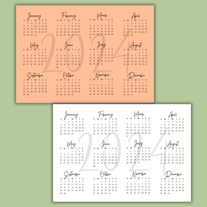 2024 Calendar Printable Peach Fuzz Calendar 2024 Monthly Planner 2024