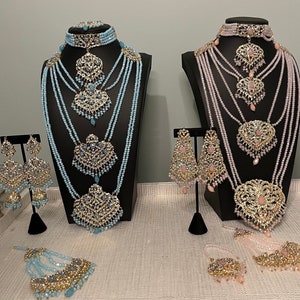 Dulari Navratan Bridal Set Gulband Rani Haar Hyderabadi Bridal Set Etsy UK