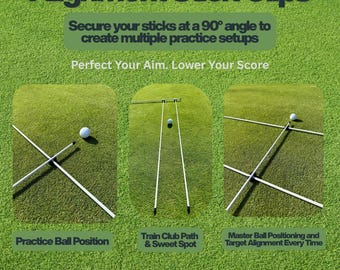 Clips para alineación de golf (paquete de 3): ayuda para el entrenamiento en la posición de la bola y líneas paralelas.