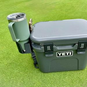 Cupholder for YETI Roadie 15 & 24 – Clip-On Drink Holder + Side Storage Attachment