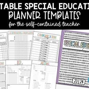 Self Contained Special Education Planner, Editable Pastels Teacher Planner, IEP Goal Tracking, Caseload Binder, Canva Templates, SPED