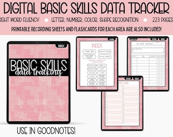 Digital Student Data Tracker, Basic Skills Assessments, Student Data Tracker, Teacher Supplies, Kindergarten Data, Prek Data