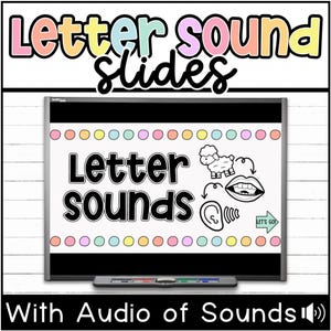 Diapositivas con sonidos de letras y audio hablado, actividades fonéticas, práctica interactiva del alfabeto, educación especial, fonética para preescolar y jardín de infantes