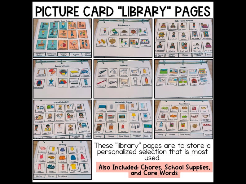Visual Communication Book for Non-Verbal, Choice Board Binder, Visual Flip-Book, Autism Classroom, Interactive Communication Boards image 7