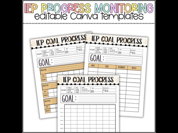 IEP Goal Progress Monitoring, Editable iep goal tracking templates, printable data tracker binder, data tracking, special education resource