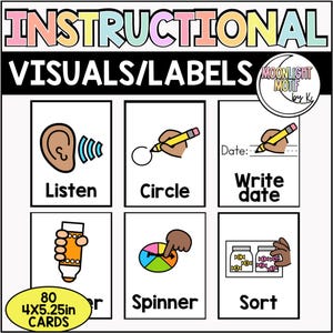 Classroom Instructional Visuals and Labels, Special Education Visuals, Early Intervention Resources, Classroom Labels, SPED Classroom