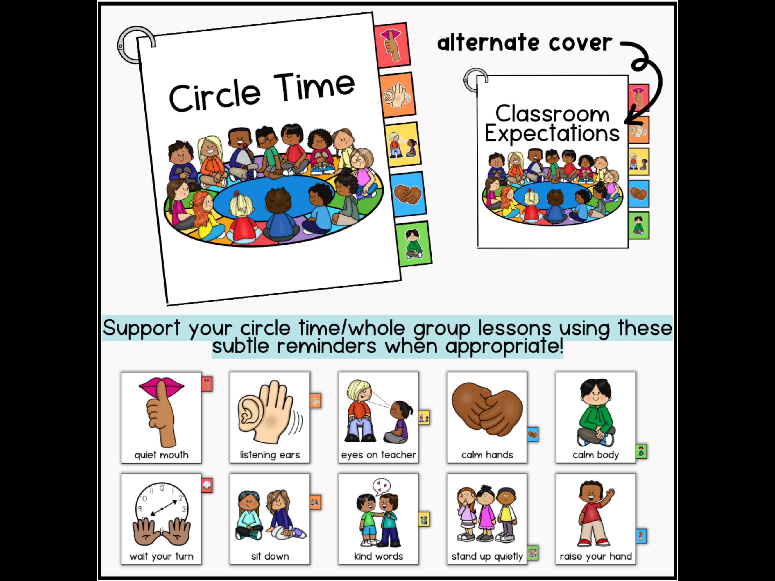 Visual Flip-books, Circle Time Expectation Flip-book, Bathroom Routine, Nap  Time Visuals, Classroom Management, Autism, Preschool Visuals - Etsy, image size:2667x2000
