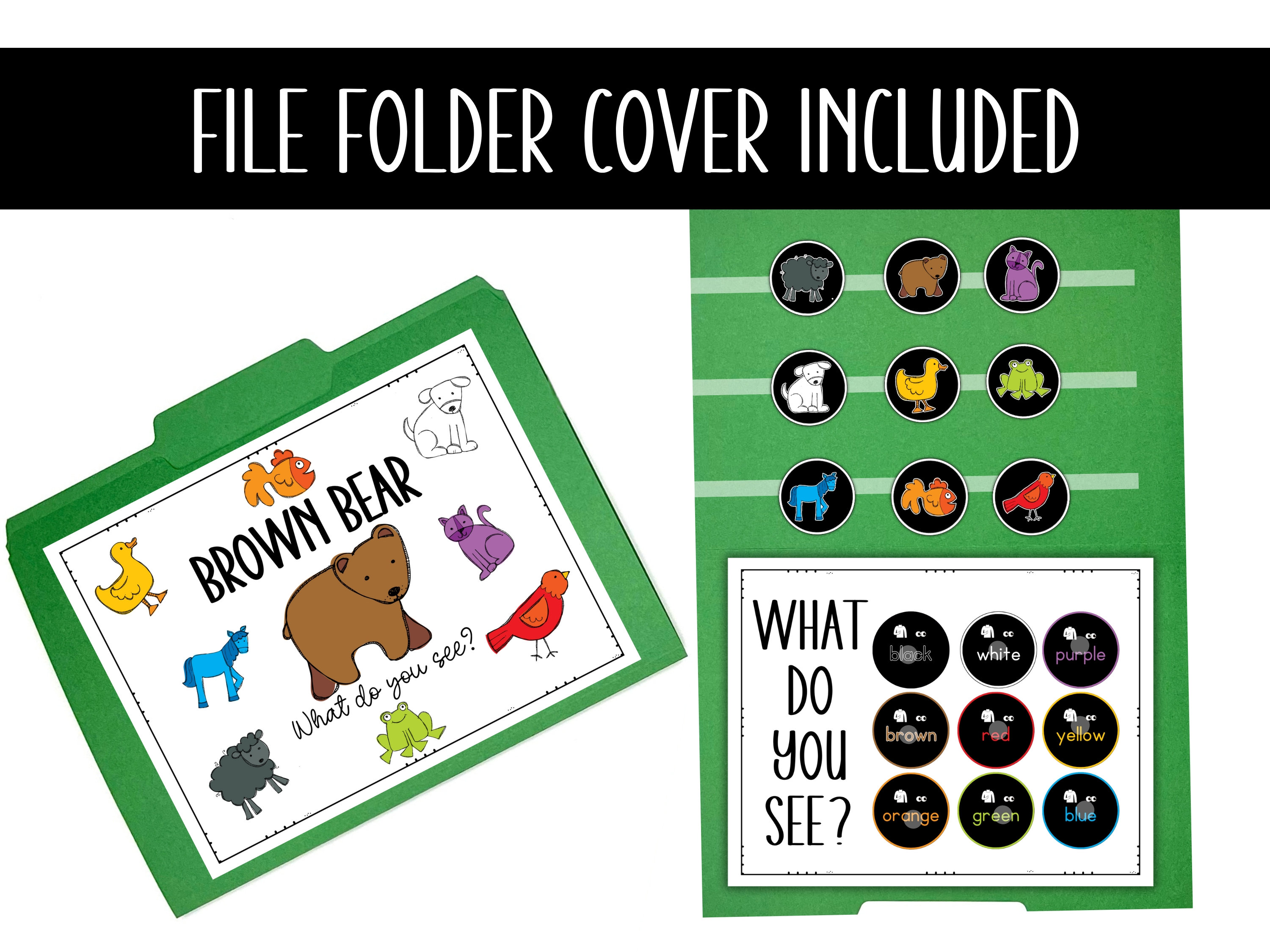 Printable Adapted Brown Bear Color Matching Activity, Special Education