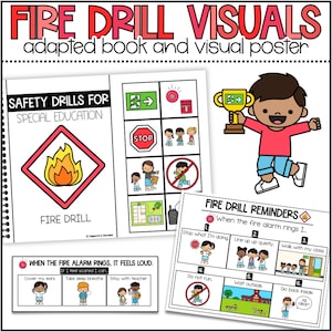 Fire Drill Visual Sequence Supports, Fire Drill Adapted Book for Special Education, Fire Drill for Autism