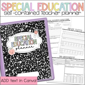 Composition Special Education Planner, Self-Contained Teacher Binder, IEP Meeting Planner, Caseload Management, SPED Binder