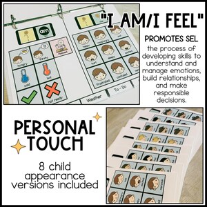 Visual Communication Book for Non-Verbal, Choice Board Binder, Visual Flip-Book, Autism Classroom, Interactive Communication Boards image 6