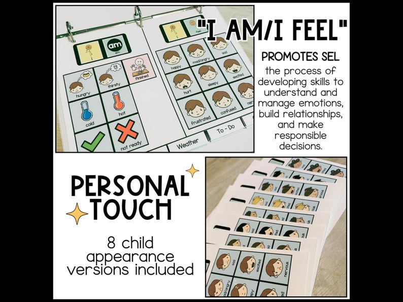 Visual Communication Book for Non-Verbal, Choice Board Binder, Visual Flip-Book, Autism Classroom, Interactive Communication Boards image 6