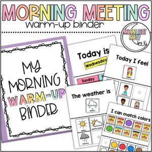 Morning Warm-Up Binder, Morning Meeting Binder, Special Education Adapted Binder, Morning Work Binder for Special Edu.