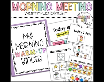 Morning Warm-Up Binder, Morning Meeting Binder, Special Education Adapted Binder, Morning Work Binder for Special Edu.