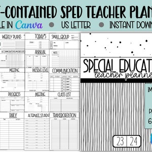 Self Contained Special Education Planner, Editable Teacher Planner, IEP Goal Tracking, Caseload Binder, IEP Binder, SPED Binder