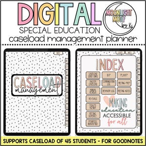 Digital Boho Special Education Planner, Large Caseload Management Planner, IEP Goal Tracker, Goodnotes planner, SPED binder, Teacher Planner