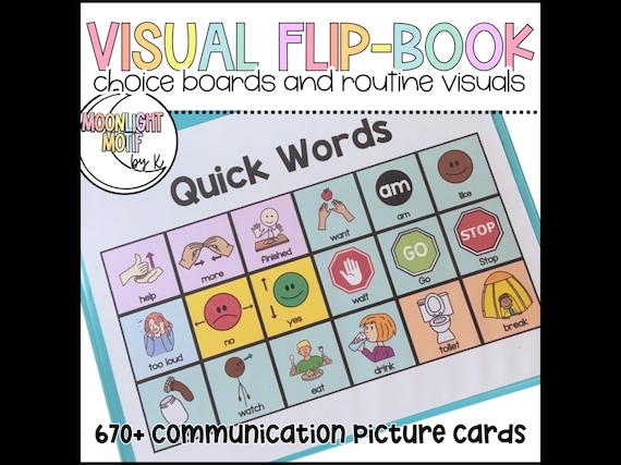 Visual Communication Book for Non-Verbal, Choice Board Binder, Visual Flip-Book, Autism Classroom, Interactive Communication Boards