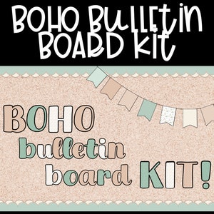 Printable Boho Bulletin Board Kit, Boho Classroom Decor, Bulletin Board Decorations, Boho Decor